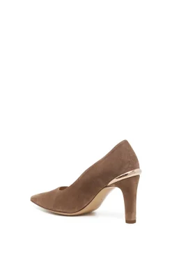 Edwina High Heel Stiletto Pump in Dark Sand Suede