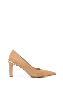Edwina High Heel Stiletto Pump in Nude Suede