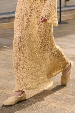 Emperor Flat Shoe in Hay Silk Cashmere Linen