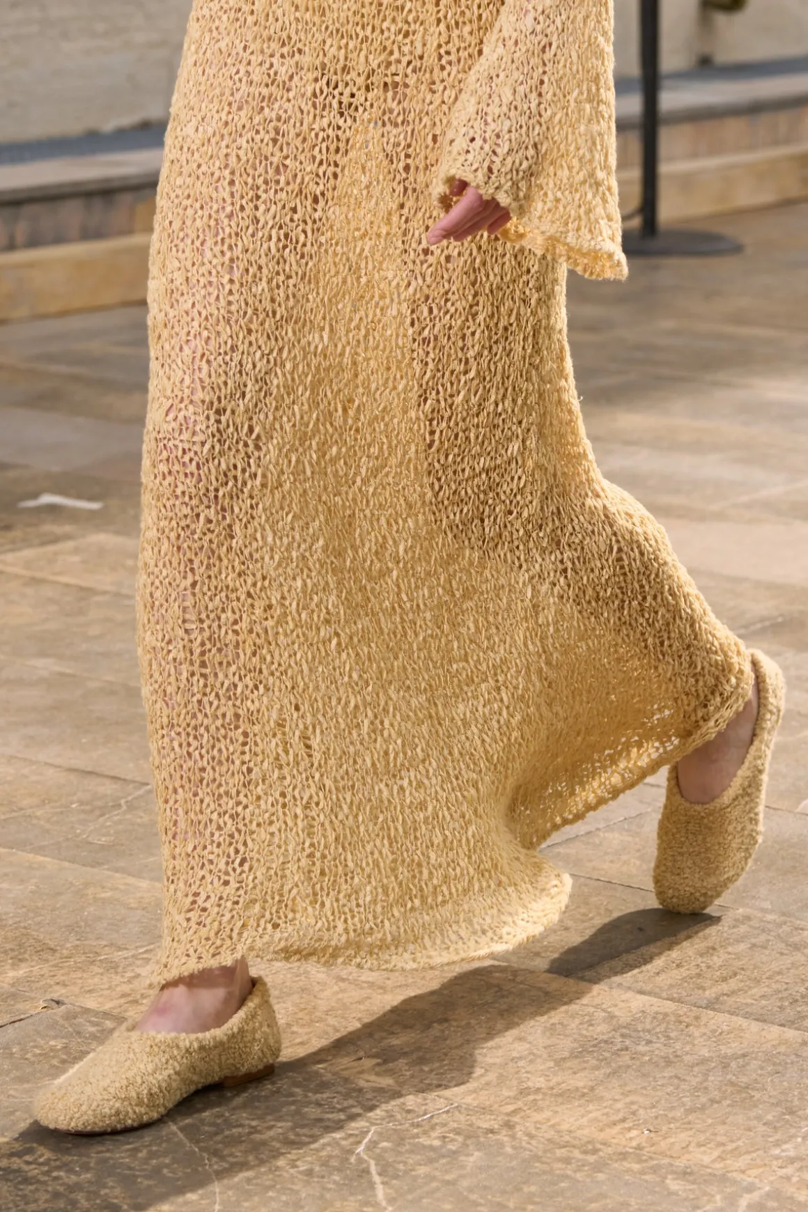 Emperor Flat Shoe in Hay Silk Cashmere Linen