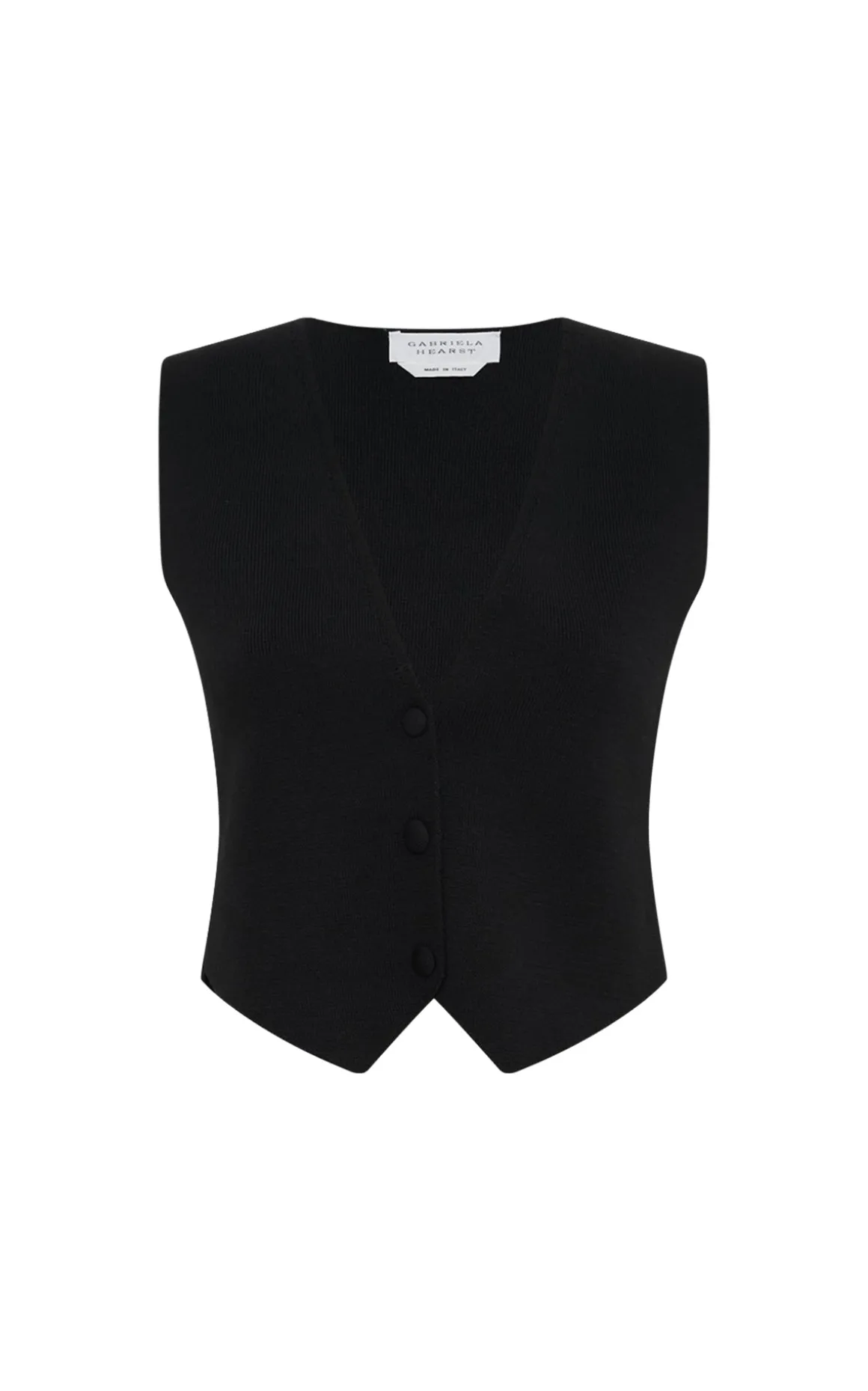 Enso Knit Vest in Black Merino Wool Cashmere