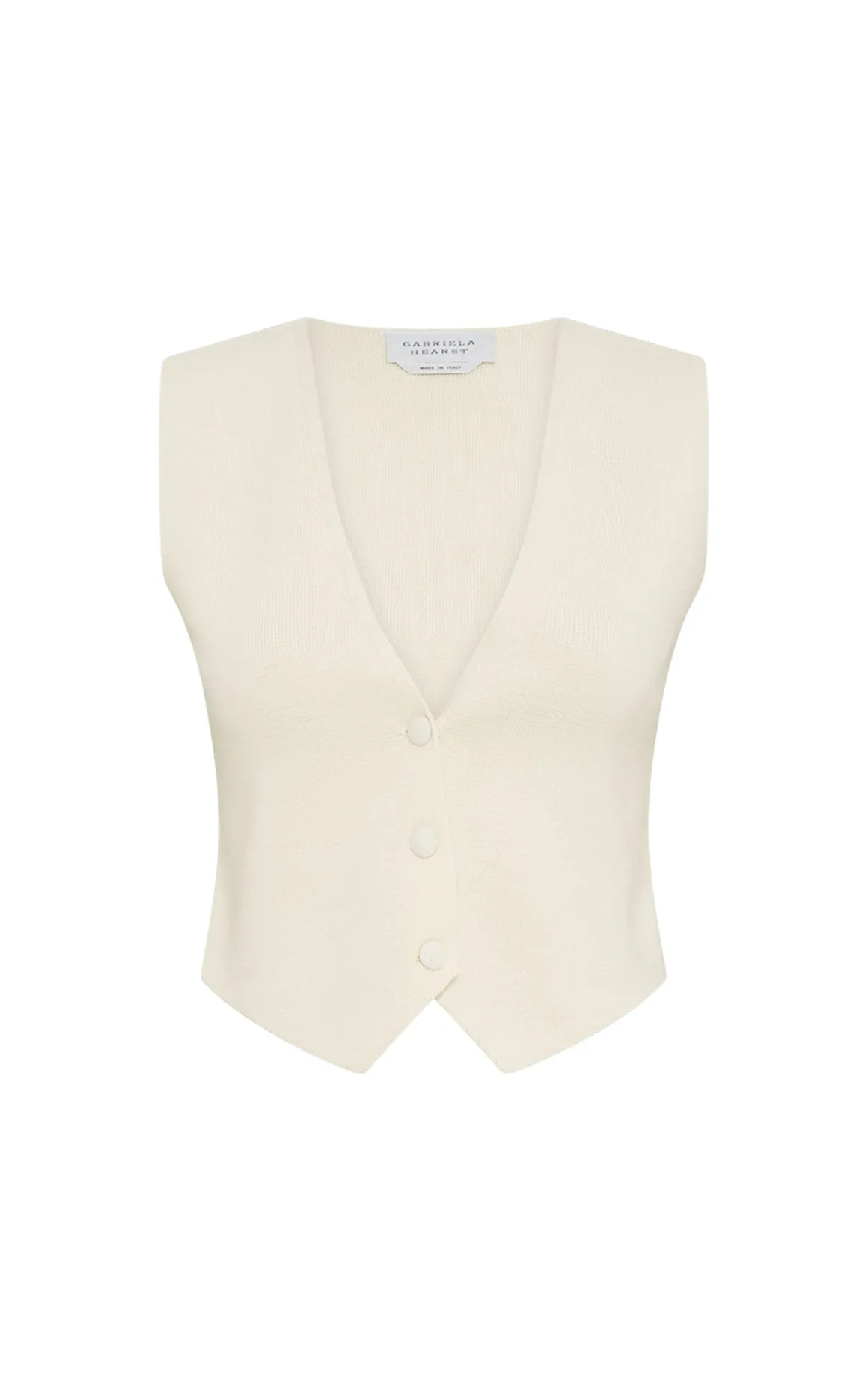 Enso Knit Vest in Off White Merino Wool Cashmere