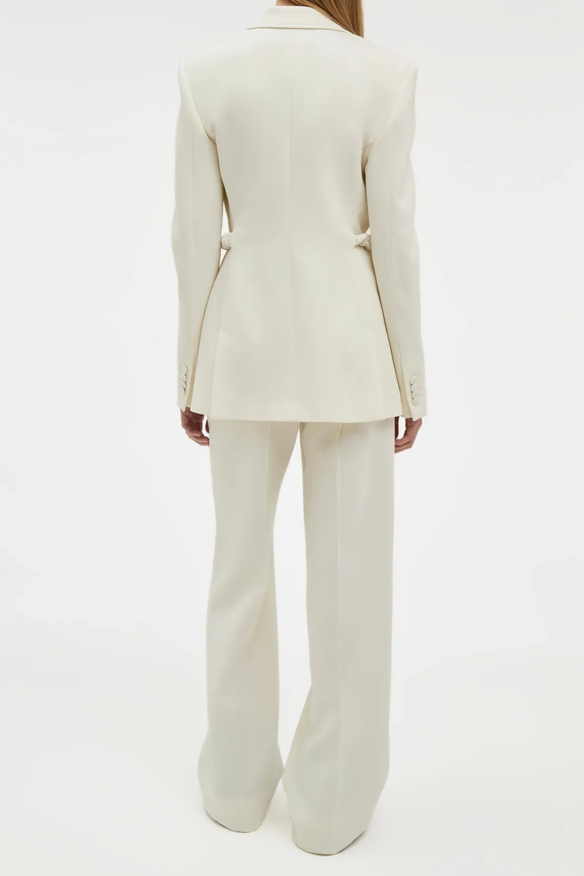 Epona Chain Blazer in Ivory Recycled Virgin Wool