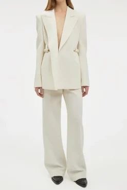 Epona Chain Blazer in Ivory Recycled Virgin Wool