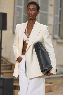 Epona Rope Blazer in Ivory Textured Linen Slub