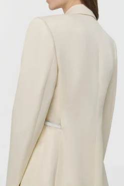 Epona Rope Blazer in Ivory Textured Linen Slub