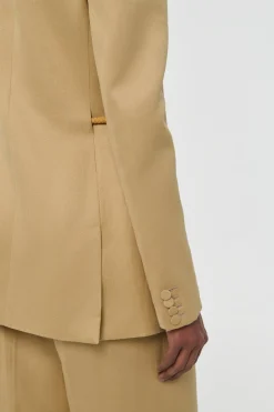 Epona Rope Blazer in Wheat Textured Linen Slub