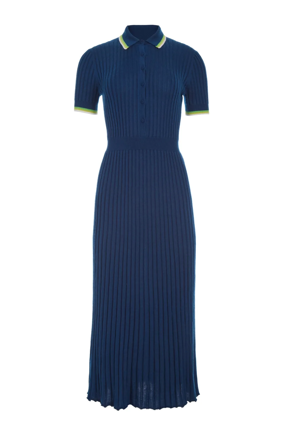 Eyot Knit Maxi Dress in Washed Denim Cashmere Silk