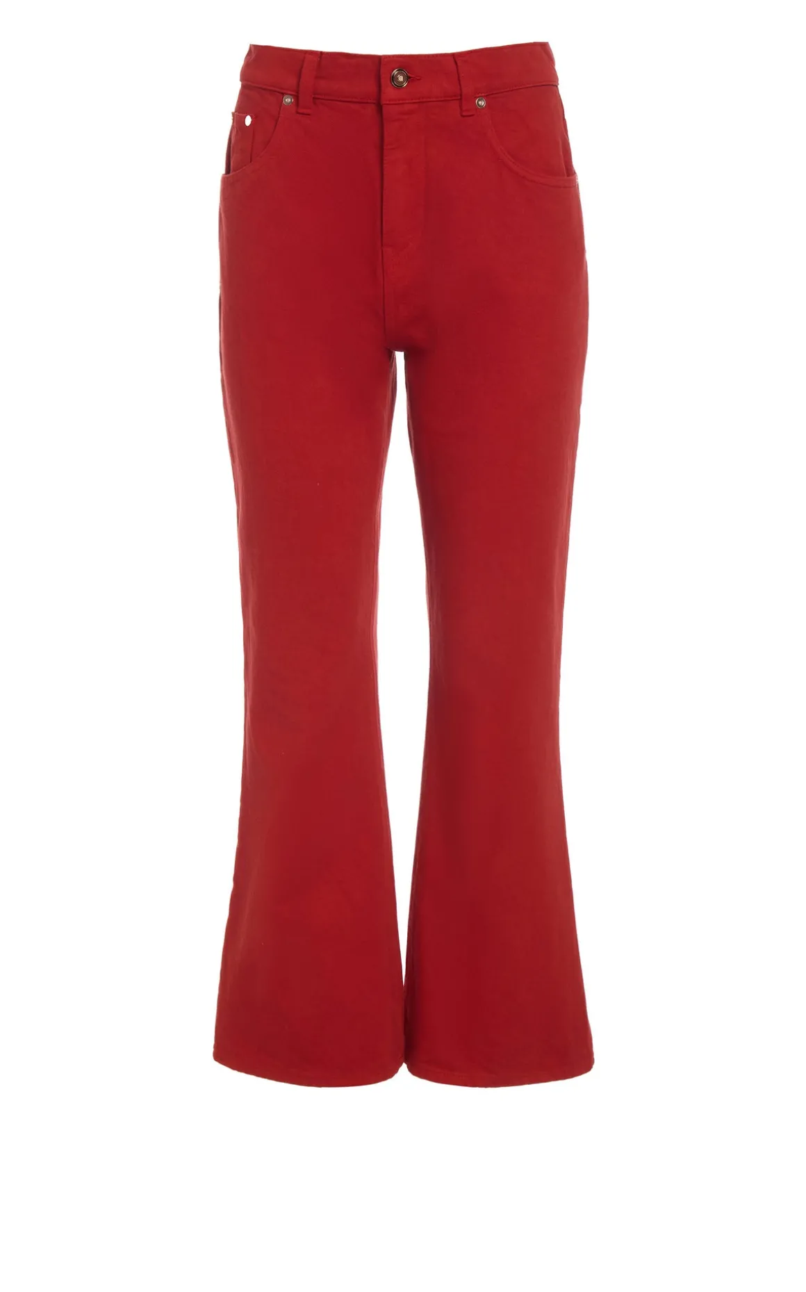 Ezra Bootcut Cropped Jean in Antelope Orange Recycled Cotton Denim