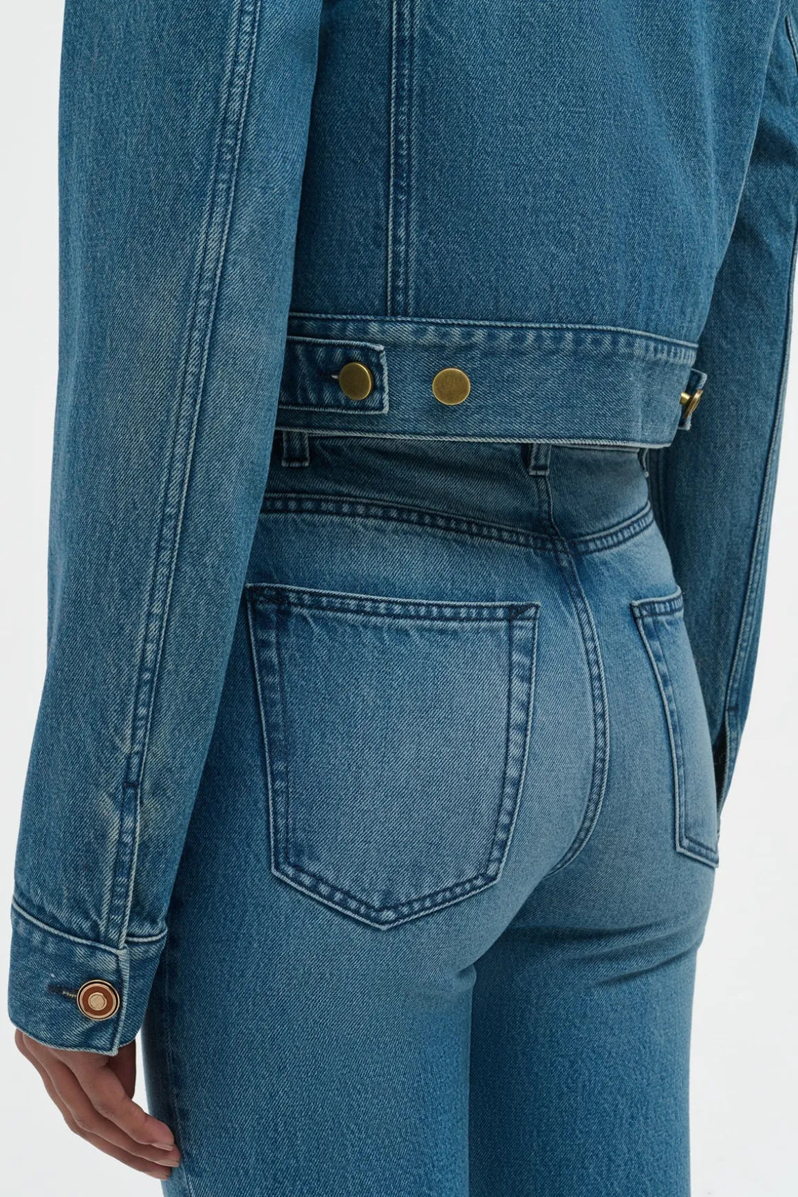 Ezra Bootcut Cropped Jean in Uruguayan Blue Recycled Cotton Denim