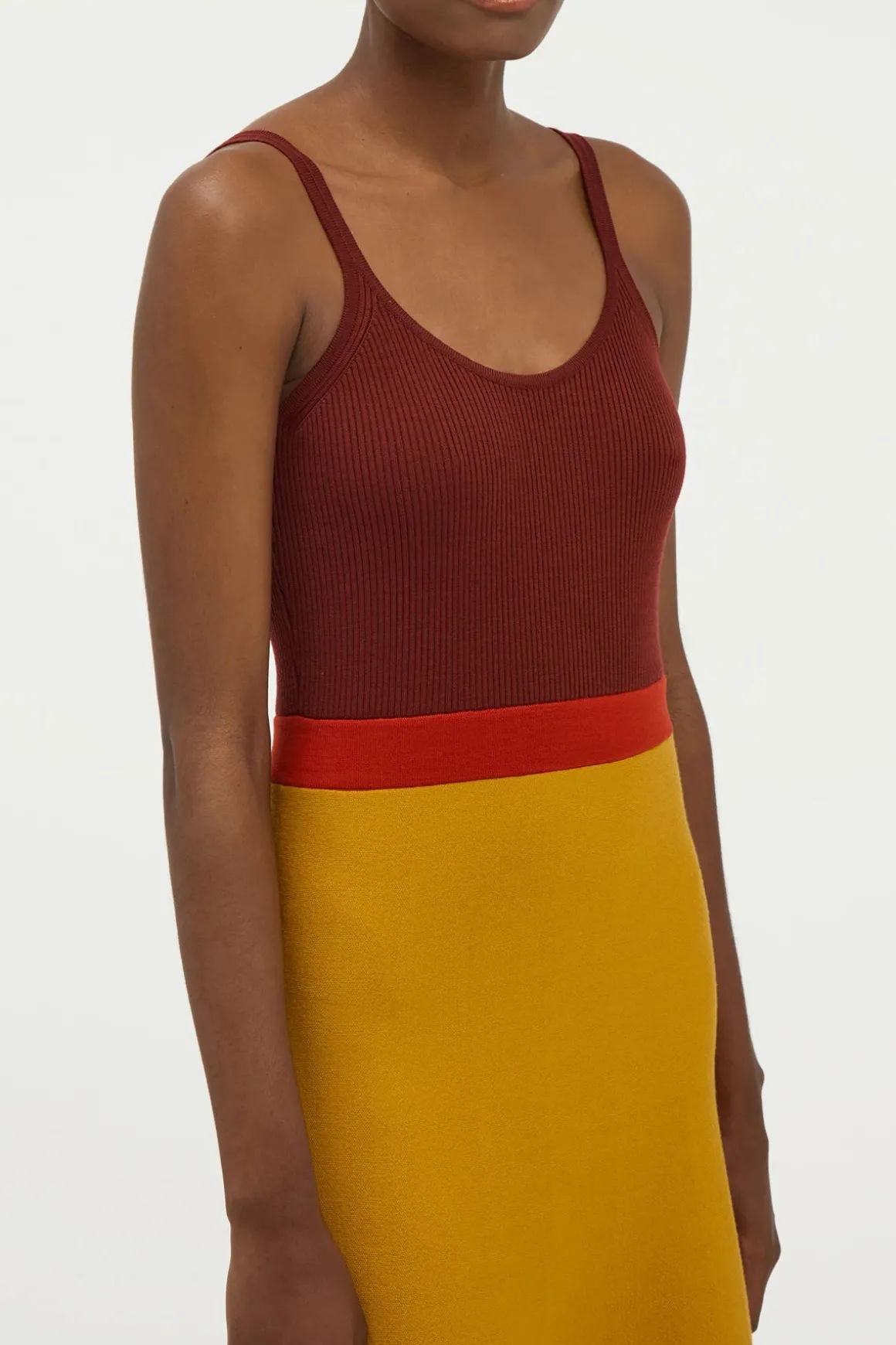 Flaminius Knit Midi Dress in Golden Birch Merino Wool