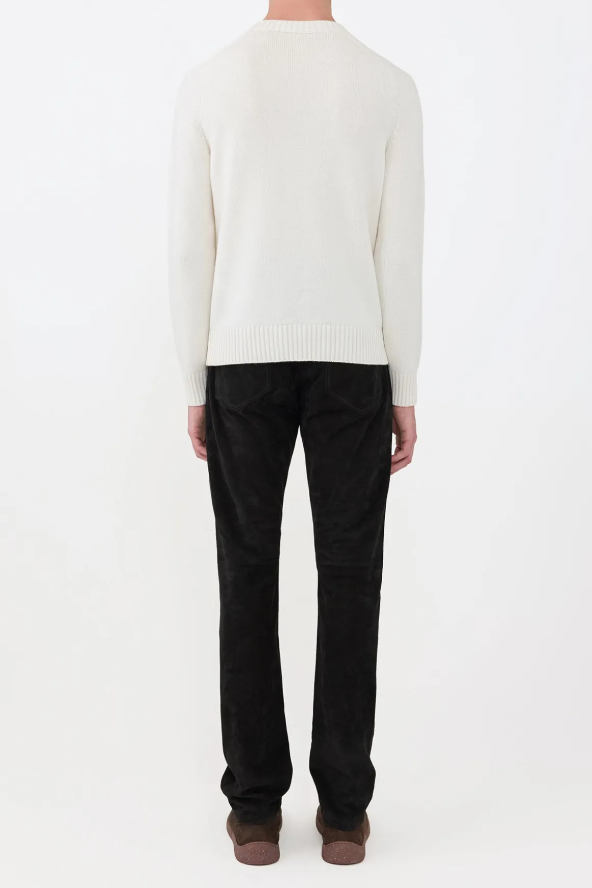 Francesco Knit Sweater in Ivory Cashmere