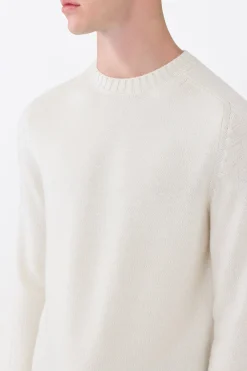Francesco Knit Sweater in Ivory Cashmere