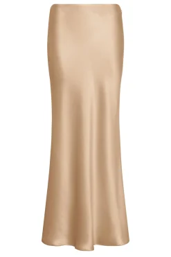 Frei Maxi Skirt in Camel Silk Satin