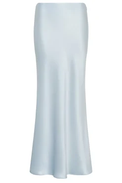 Frei Maxi Skirt in Light Blue Silk Satin