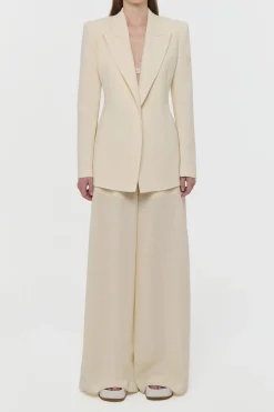Gelos Wide-leg Pant in Ivory Alpaca Wool