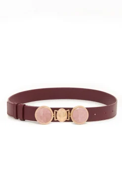Grange Stone Belt in Bordeaux Leather