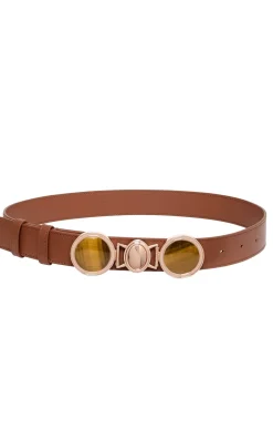 Grange Stone Belt in Cognac Leather
