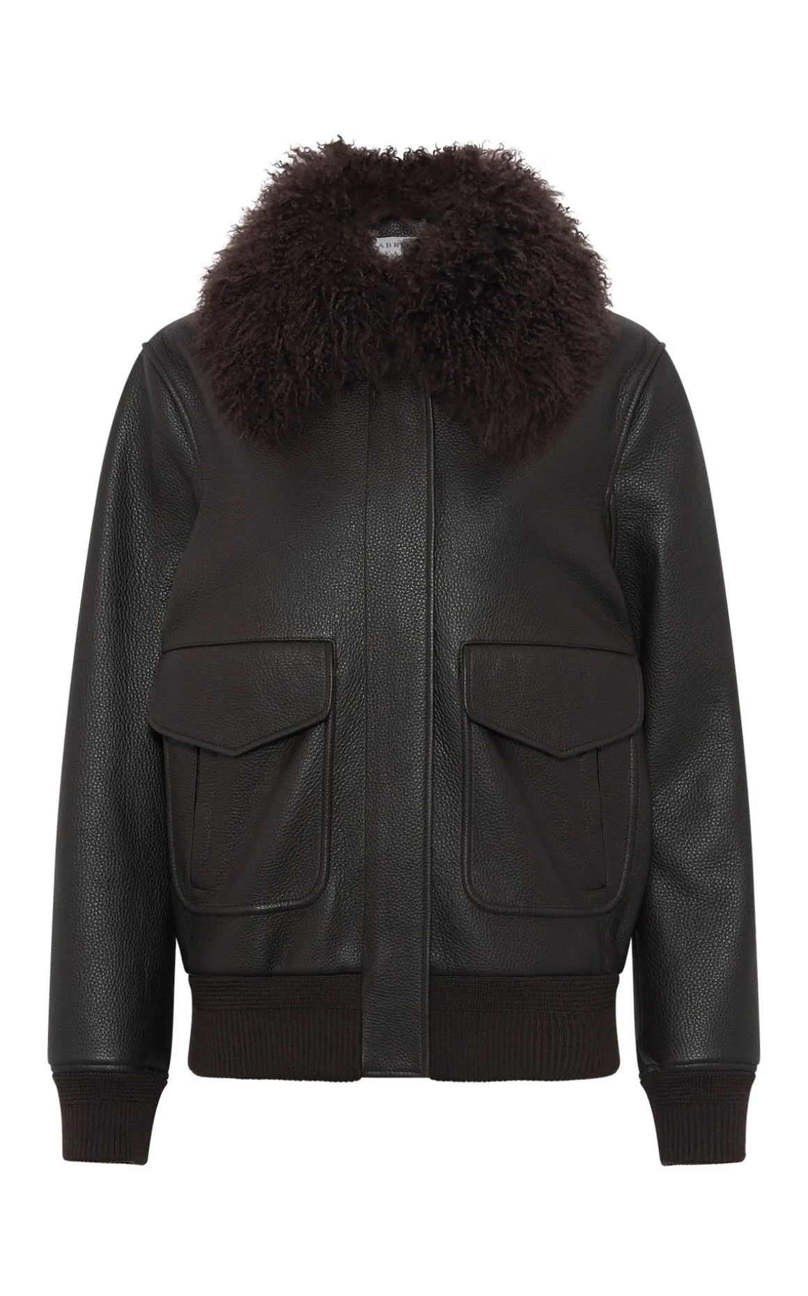 Grant Jacket in Ebony Textured Leather and Shearling