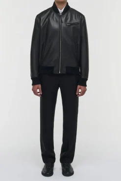 Gregory Bomber in Black Leather