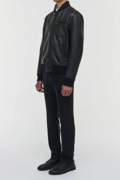 Gregory Bomber in Black Leather