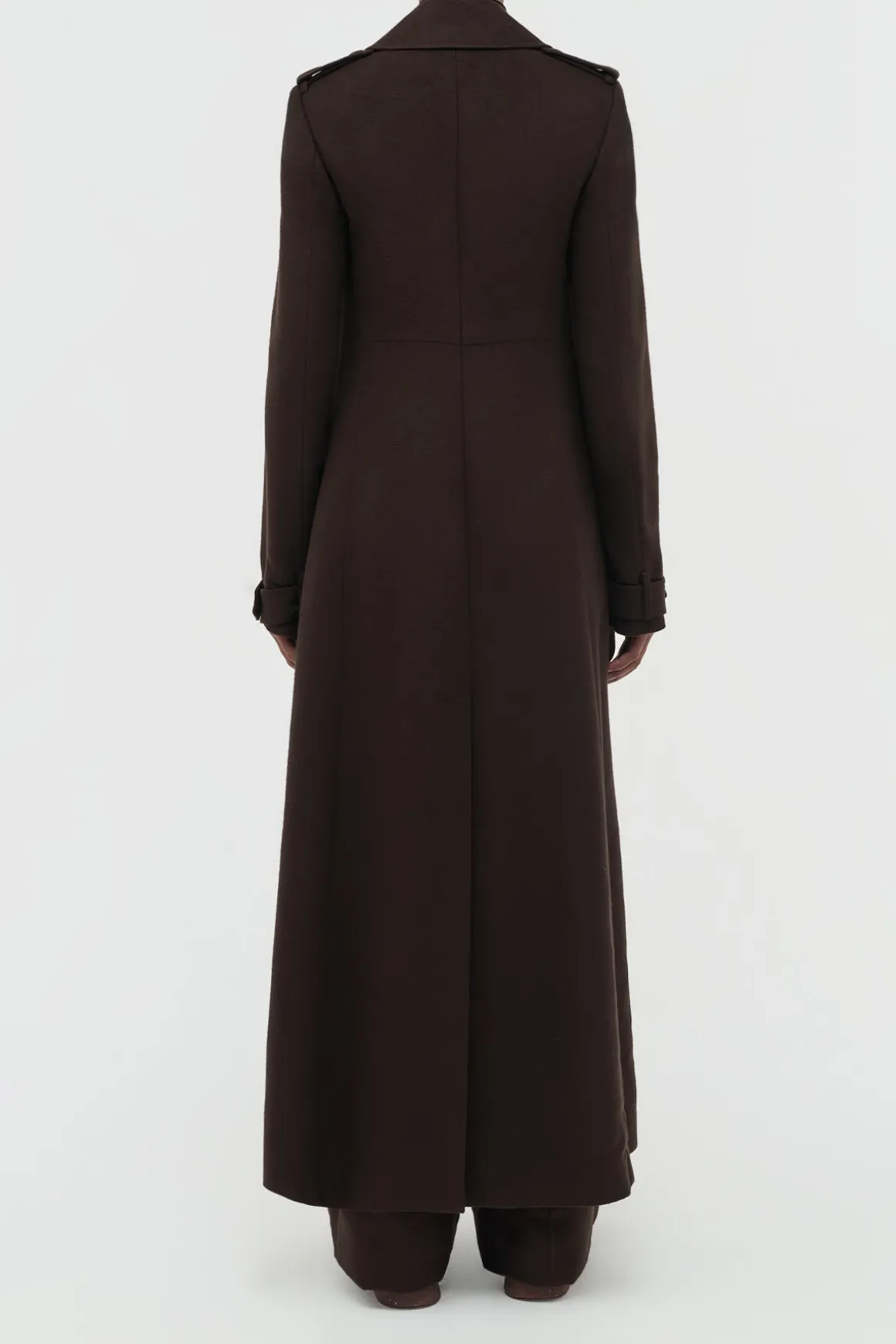 Houstt Trench Coat in Chocolate Winter Silk