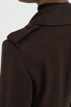 Houstt Trench Coat in Chocolate Winter Silk
