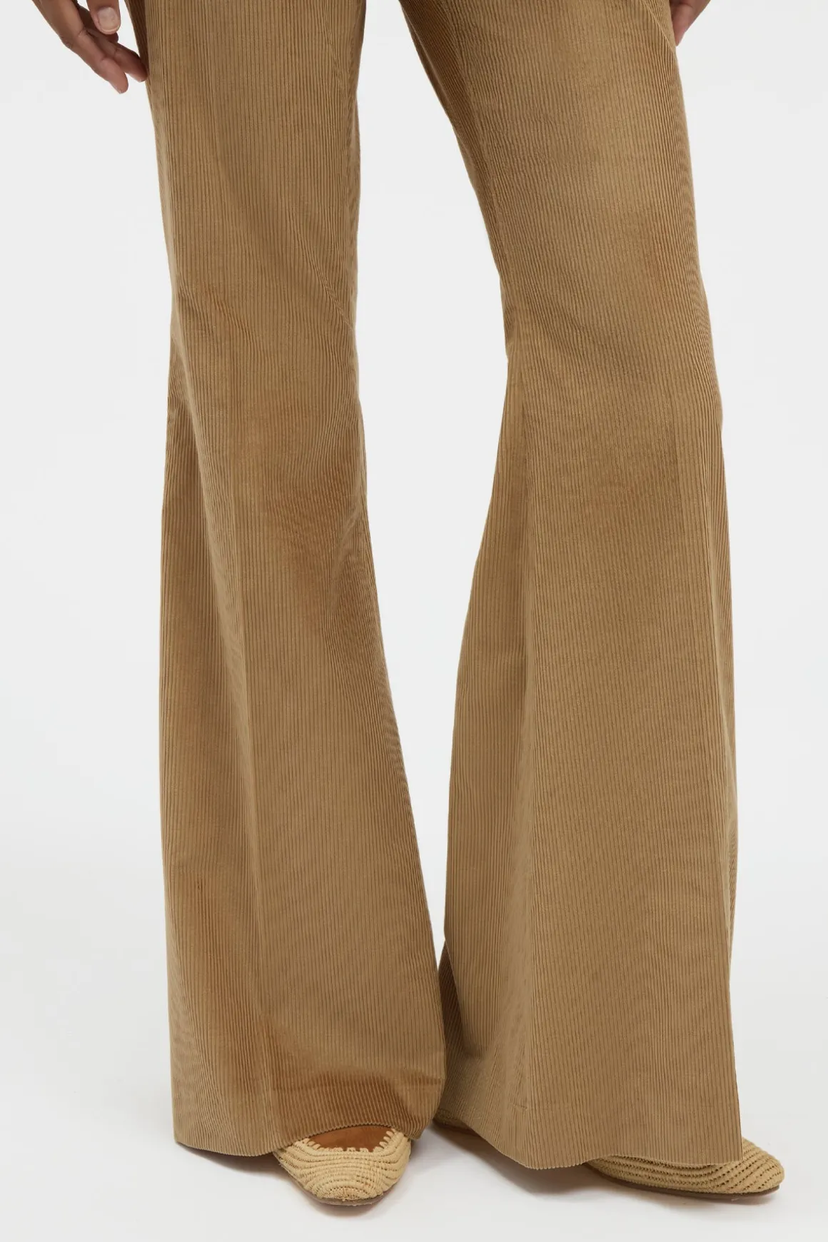 Ianthe Flare Pant in Camel Sea Island Cotton Corduroy