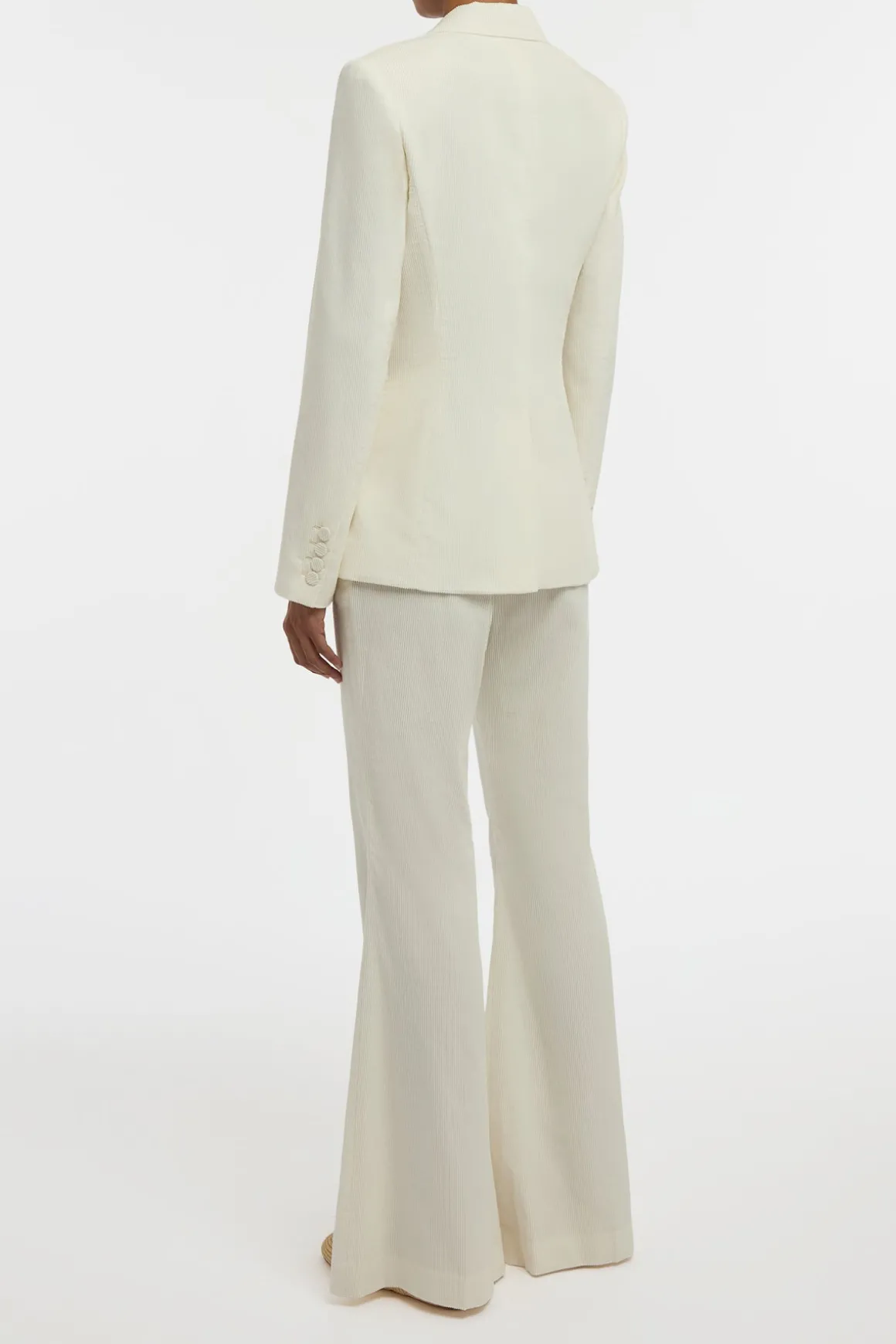 Ianthe Flare Pant in Ivory Sea Island Cotton Corduroy