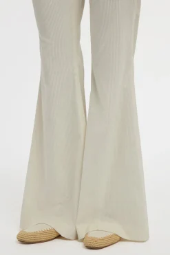 Ianthe Flare Pant in Ivory Sea Island Cotton Corduroy