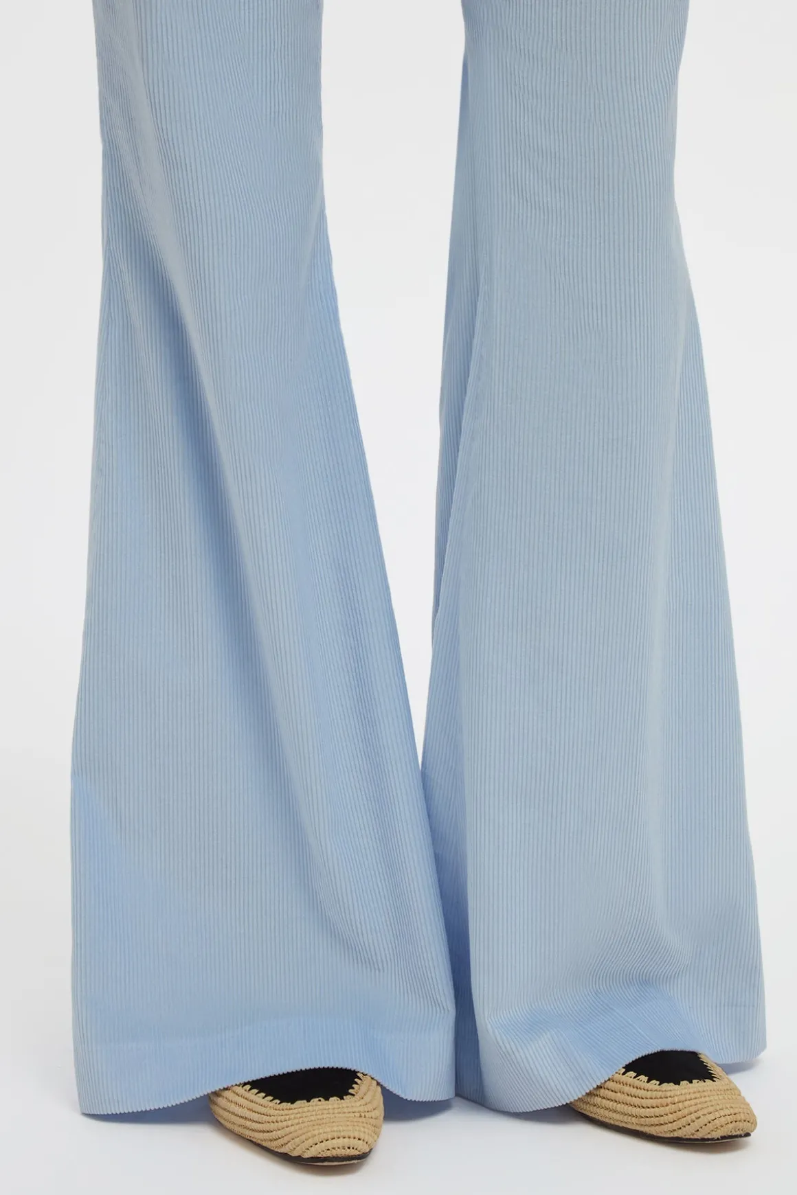 Ianthe Flare Pant in Light Blue Sea Island Cotton Corduroy