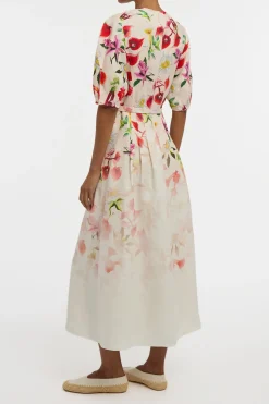 Ignis Maxi Shirtdress in Uruguayan Flowers Printed Linen