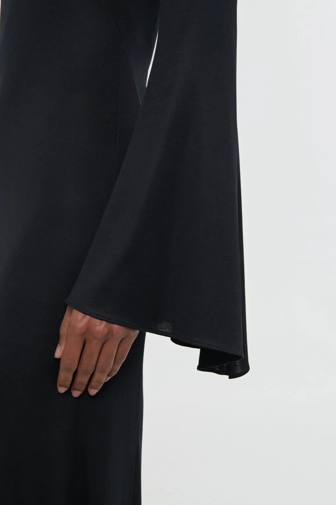 Imara Maxi Dress in Black Silk Jersey