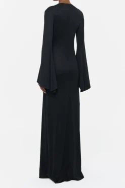 Imara Maxi Dress in Black Silk Jersey