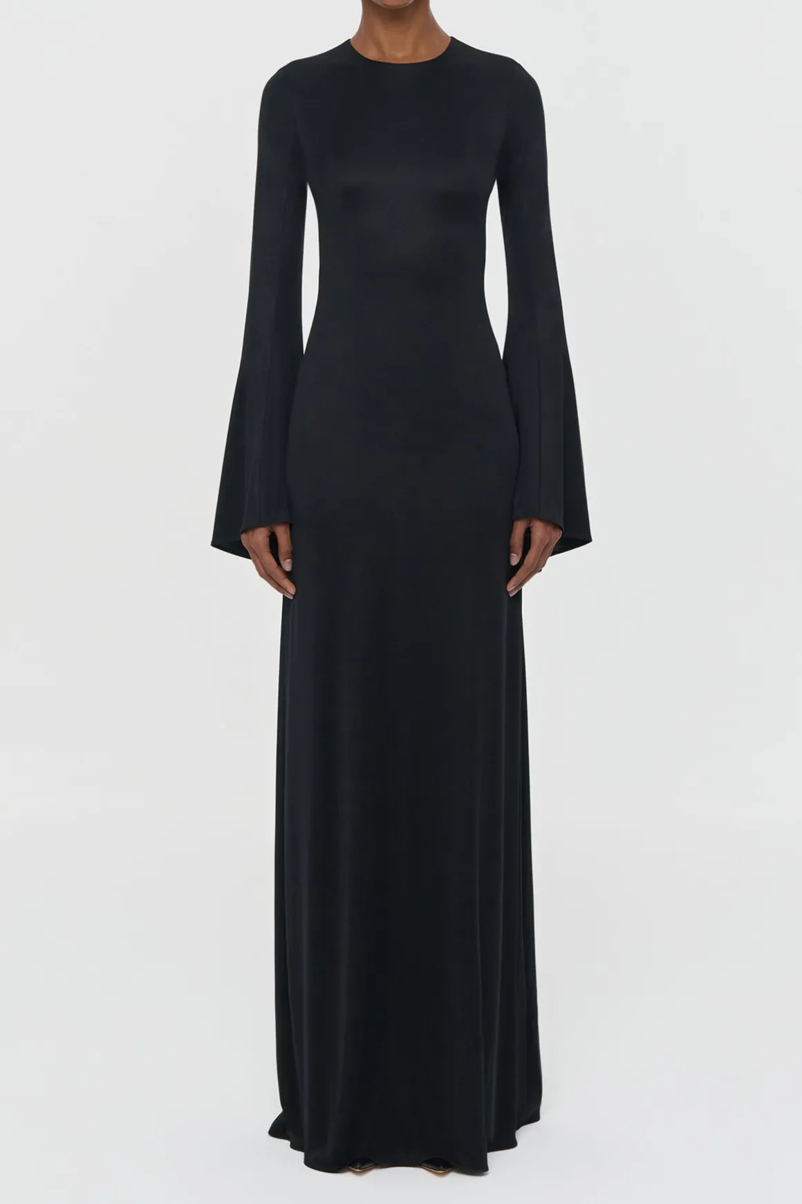 Imara Maxi Dress in Black Silk Jersey
