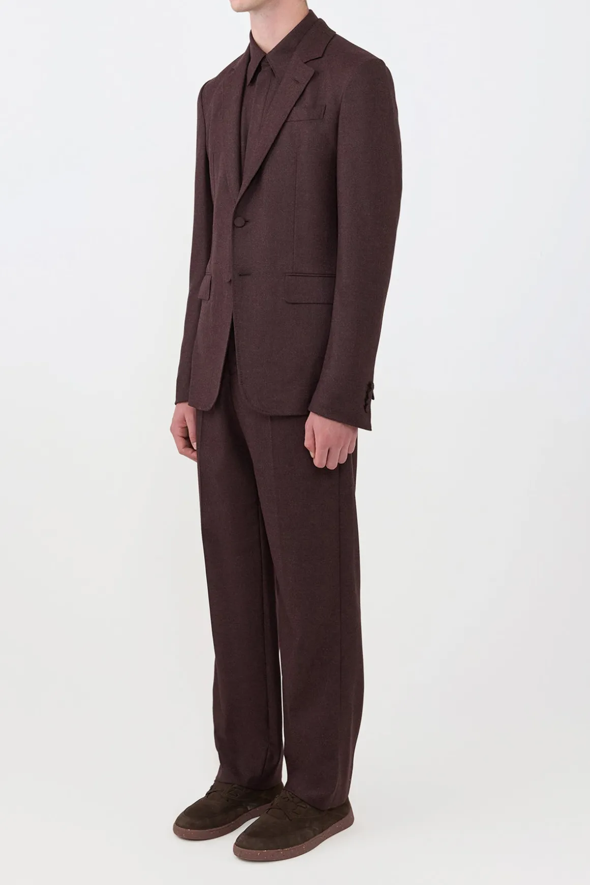 Irving Jacket in Burnt Sienna Wool Cashmere Flannel