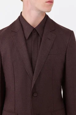 Irving Jacket in Burnt Sienna Wool Cashmere Flannel