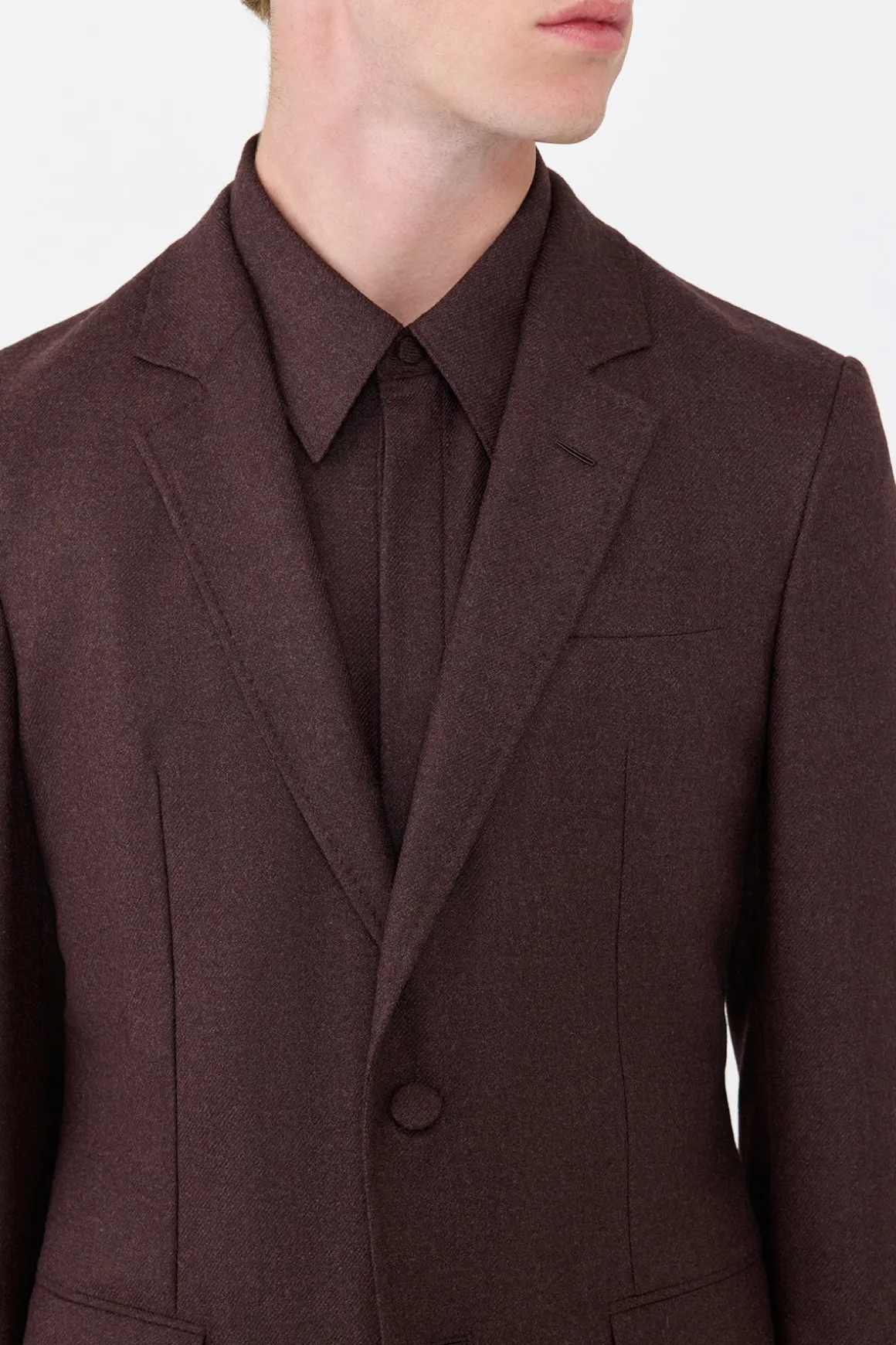 Irving Jacket in Burnt Sienna Wool Cashmere Flannel