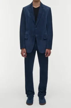 Irving Jacket in Electric Navy Suede Corduroy