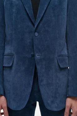 Irving Jacket in Electric Navy Suede Corduroy