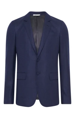 Irving Jacket in Navy Wool Cashmere Flannel