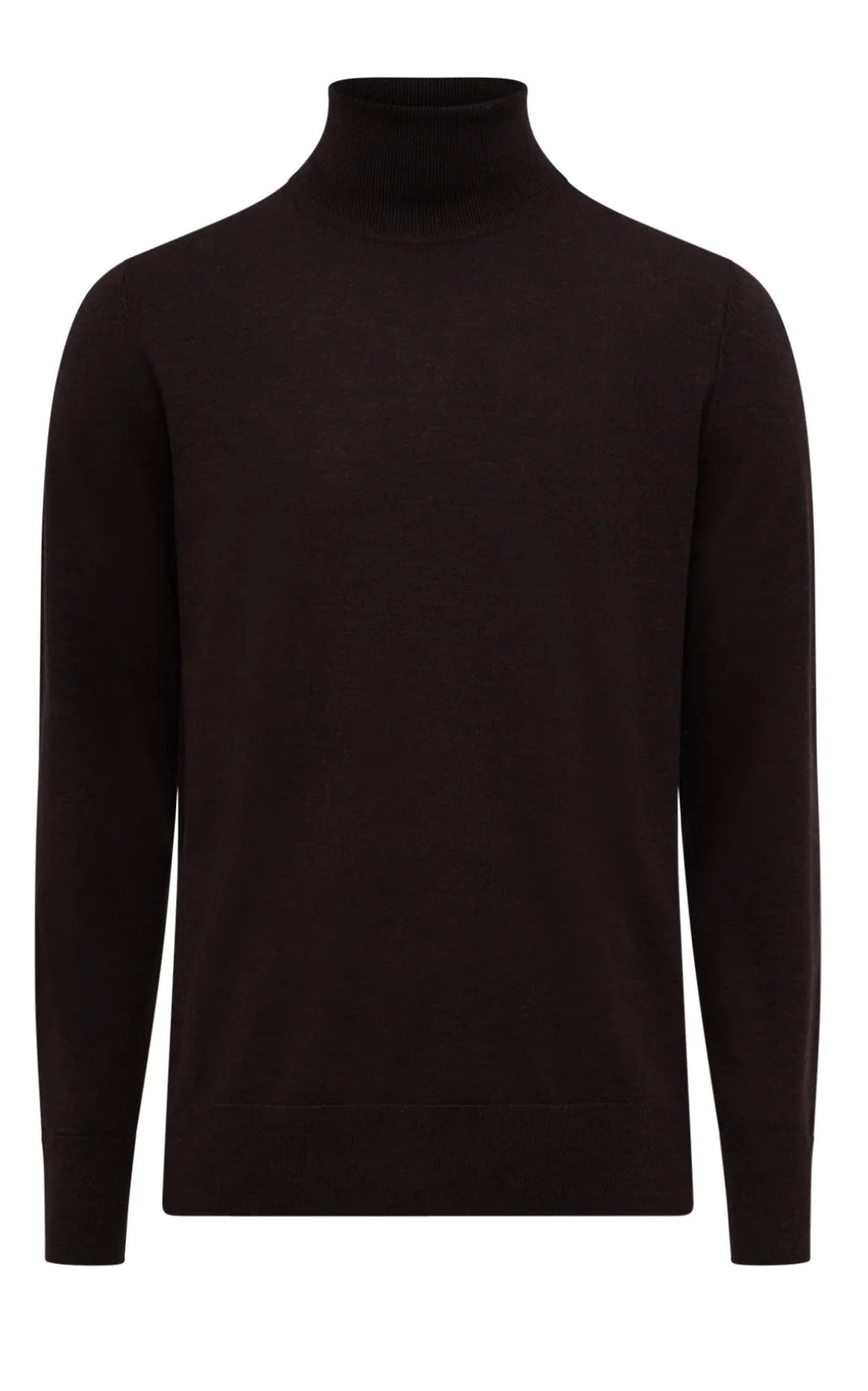 Jermaine Knit Turtleneck in Chocolate Merino Wool
