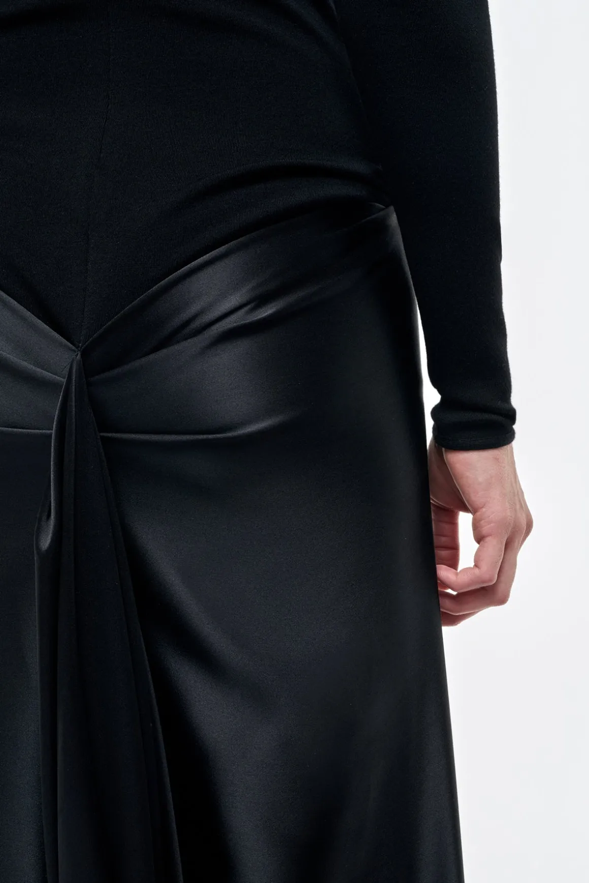 Jessamy Maxi Dress in Black Silk Satin
