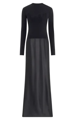 Jessamy Maxi Dress in Black Silk Satin