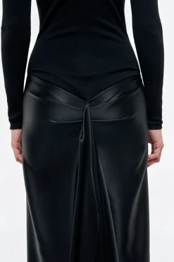 Jessamy Maxi Dress in Black Silk Satin