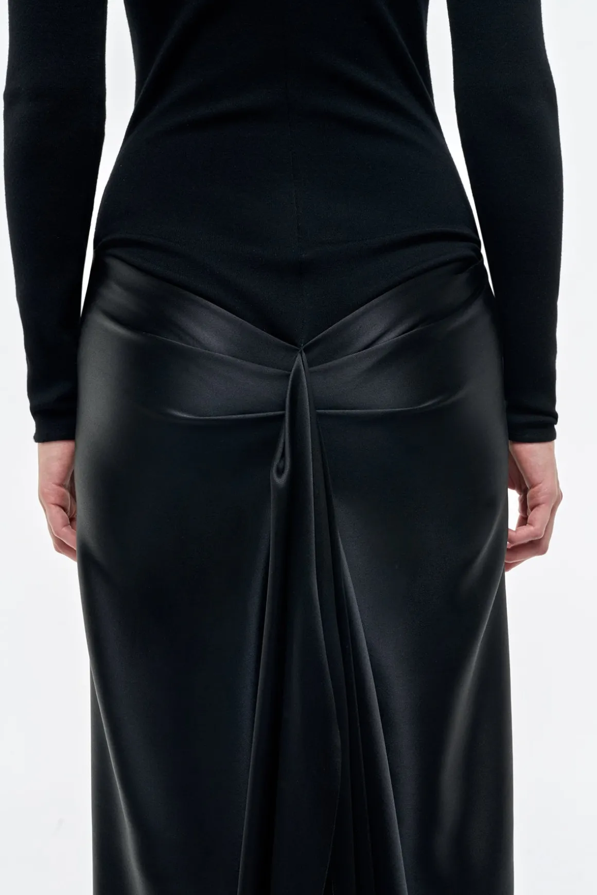 Jessamy Maxi Dress in Black Silk Satin