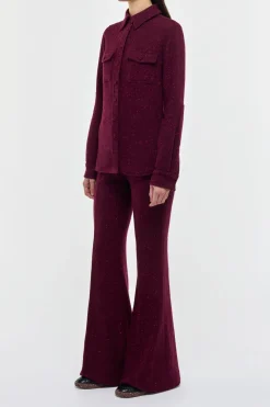 John Austin Shirt in Bordeaux Speckled Cashmere