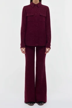 John Austin Shirt in Bordeaux Speckled Cashmere