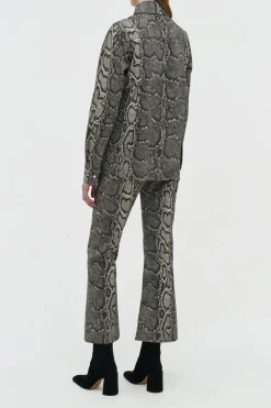 John Austin Shirt in Greyscale Recycled Printed Cotton Denim