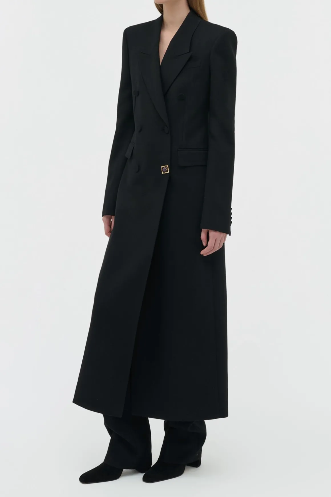 Julien Coat in Black Recycled Wool